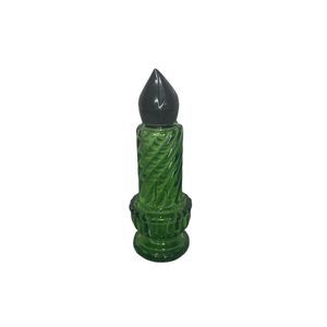 Vintage Avon green glass Christmas candle perfume bottle
